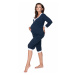 Tmavomodré tehotenské pyžamo 0153