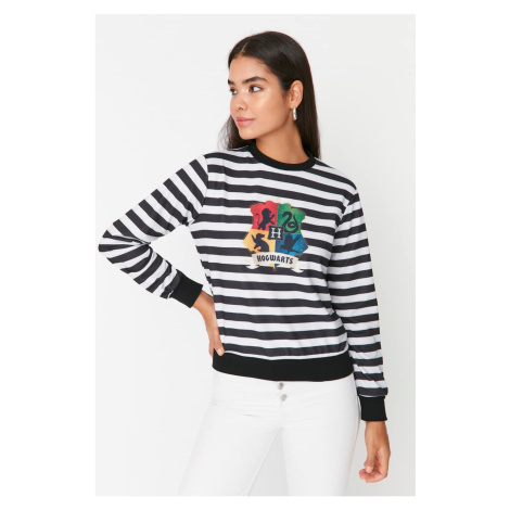 Trendyol Harry Potter License Striped Slim Basic Knitted Sweatshirt