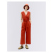 Thinking MU Orangered Cuadrito Winona Jumpsuit ORANGERED