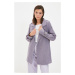 Trendyol Blue Belted Button Closure Trench Coat