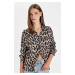 DEFACTO Regular Fit Leopard Print Poplin Long Sleeve Shirt