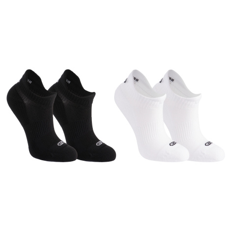 Set detských bežeckých ponožiek Kiprun 500 Inv čierne a biele 2 páry