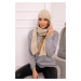 Women's set with scarf Adrianna K417 dark beige