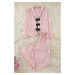 Trendyol Powder Ribbon/Bow and Piping Detailed Viscose Woven Pajama Set