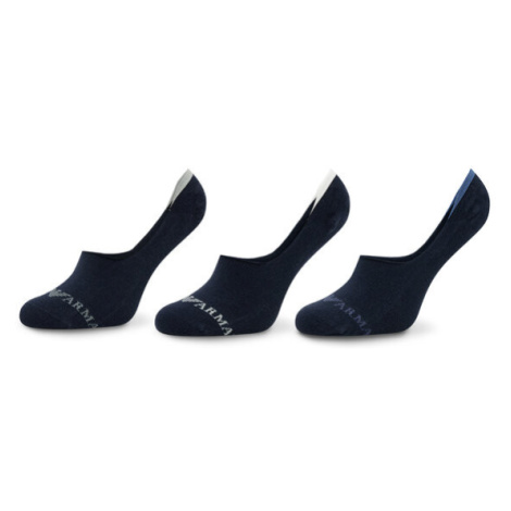 Emporio Armani Súprava 3 párov krátkych pánskych ponožiek 306229 3R254 64135 Tmavomodrá