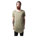 Bright olive T-shirt with a long front zipper with an open brim