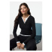 Trendyol Black Knitted Garnished Fitted/Fits on the Body Snap Detailed Knitted Blouse