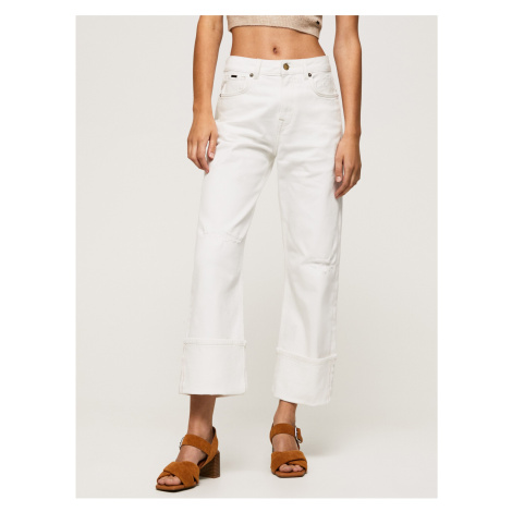 Straight fit pre ženy Pepe Jeans - biela