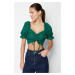 Trendyol Green Gather Detailed Woven Blouse