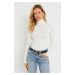 Cool & Sexy Women's Turtleneck Blouse White