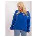 Cobalt blue women's oversized blouse with cuffs