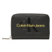 Calvin Klein Jeans Malá dámska peňaženka Sculpted Med Zip Around Mono K60K607229 Čierna