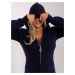 Navy blue plus size hooded sweater