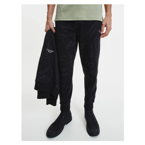 Black Men's Patterned Sweatpants Calvin Klein Jeans - Men's