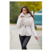 Sexy faux fur winter jacket with hood BEIGE