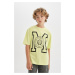 DEFACTO Boy's Oversize Fit Crew Neck Printed Short Sleeve T-Shirt