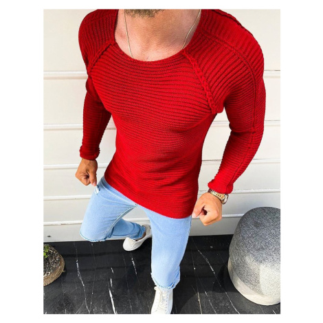 Červený sveter s raglánovými rukávmi WX1576