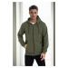 94090 Dewberry Kangaroo Pocket Hooded Zipper Mens Sweatshirt-Khaki