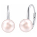 Silvego Strieborné náušnice so svetlo ružovou perlou Swarovski ® Crystals VSW015ELPS