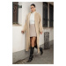 Trendyol Beige Soft Texture Thick Basic Coat Look Knitwear Cardigan