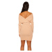 Sexy bat sleeve knit dress camel Einheitsgroesse