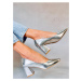 Dámske lodičky na podpätku 9538 - Sweet Shoes stříbrná