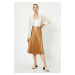 Koton Women's High Waist Pleated Midi Skirt