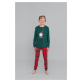 Boys' pyjamas Narwik, long sleeves, long legs - green/print