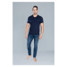 Ikar T-shirt with short sleeves and V-neck - dark blue