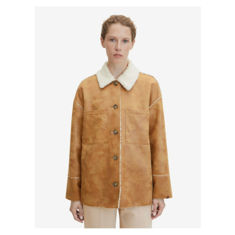Light brown women's jacket with faux fur Tom Tailor - Women