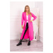 Long cardigan sweater with waist tie pink neon