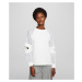 Mikina Karl Lagerfeld Cut Out Lace Slv Sweat Top Biela