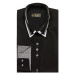 Čierna pánska elegantá košeľa s dlhými rukávmi BOLF 3704-1