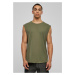 Olive sleeveless T-shirt with open brim