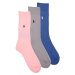 Polo Ralph Lauren  84023PK-MERC 3PK-CREW SOCK-3 PACK  Ponožky Viacfarebná