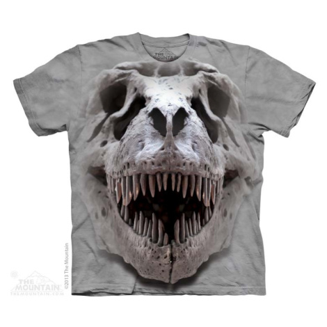 Pánske batikované tričko The Mountain - T-Rex Big Skull - sivé