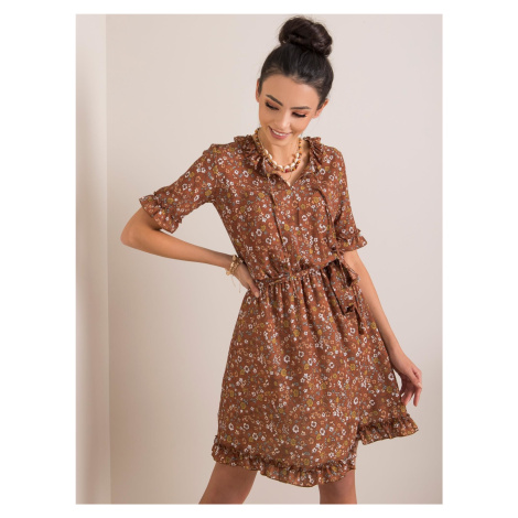 Brown floral dress