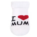 Dojčenské froté ponožky New Baby biele I Love Mum and Dad, veľ:62 , 20C26542