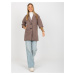 Hnedý kabát s úzkymi rukávmi TW-PL-BI-2021799.51-brown