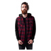 Flanell Sweat Sweat Plaid Hooded Shirt blk/burgundy/blk