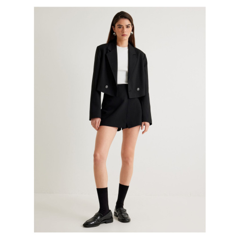 Koton Double Breasted Crop Blazer Jacket