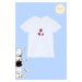 Trendyol White Girl Strawberry Patterned Cotton Knitted T-Shirt