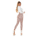 Sexy Highwaist Treggings with checked pattern CAPPUCCINO