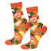 Unisex ponožky Soxo Rybacia polievka - v plechovke Oranžová