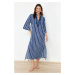 Trendyol Striped Maxi Woven Kimono & Kaftan