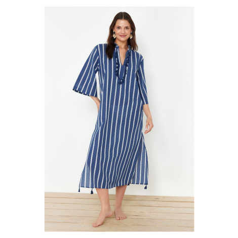 Trendyol Striped Maxi Woven Beach Kimono&Caftan