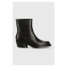 Kožené členkové topánky Camper Bonnie dámske, čierna farba, na podpätku, K400663.006