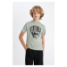 DEFACTO Boy's Crew Neck Printed Short Sleeve T-Shirt