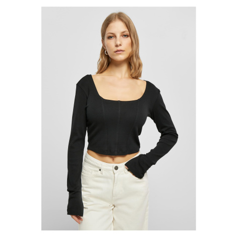 Women's short sleeve Corsage long sleeve, black Urban Classics