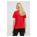 Bavlnené tričko Wrangler červená farba,